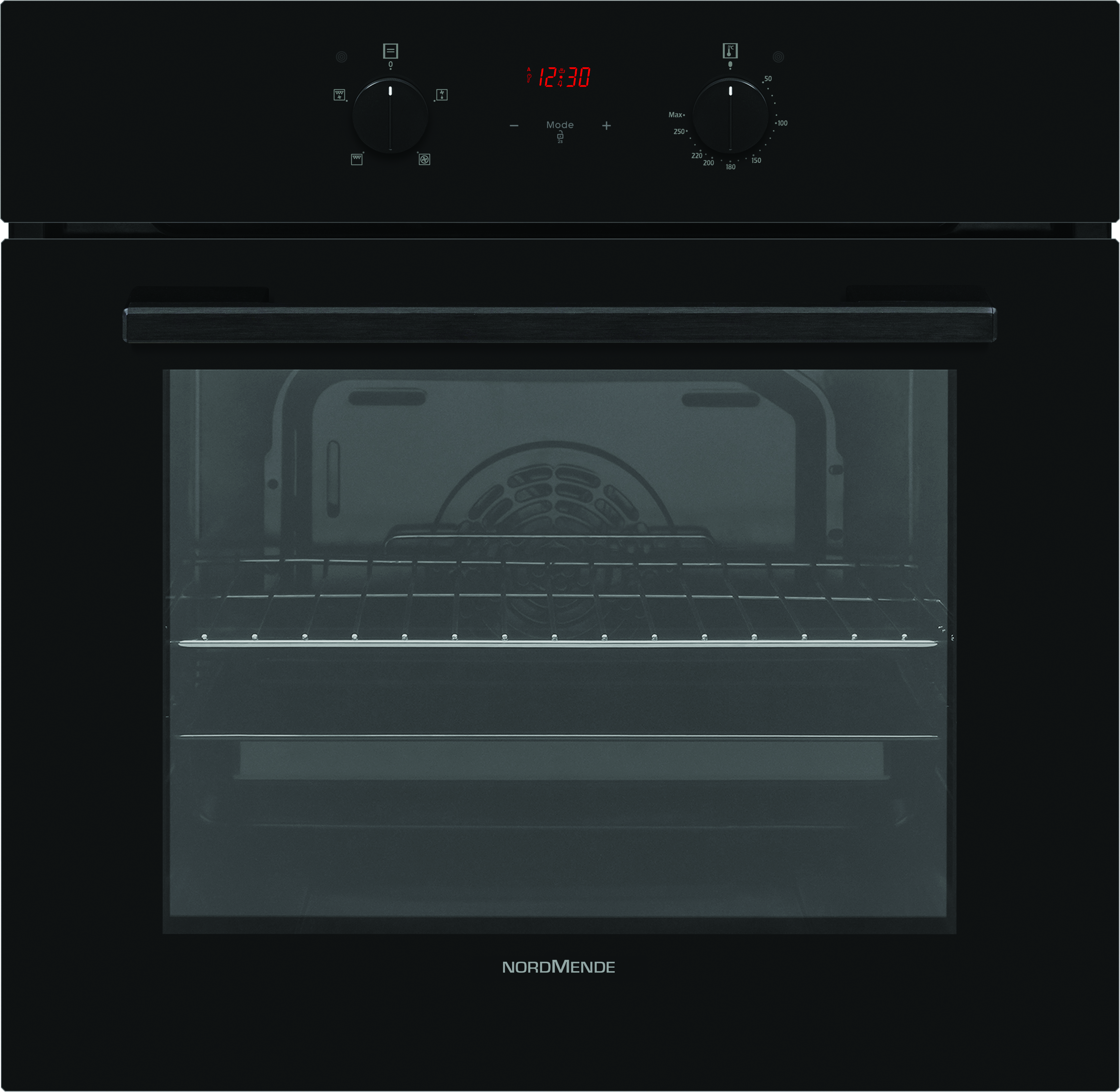Built In 65L Single Fan Oven Grill Timer Black Glass