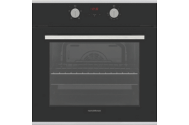 Built In 65L Single Fan Oven Grill Timer Black Glass with Stainless Steel