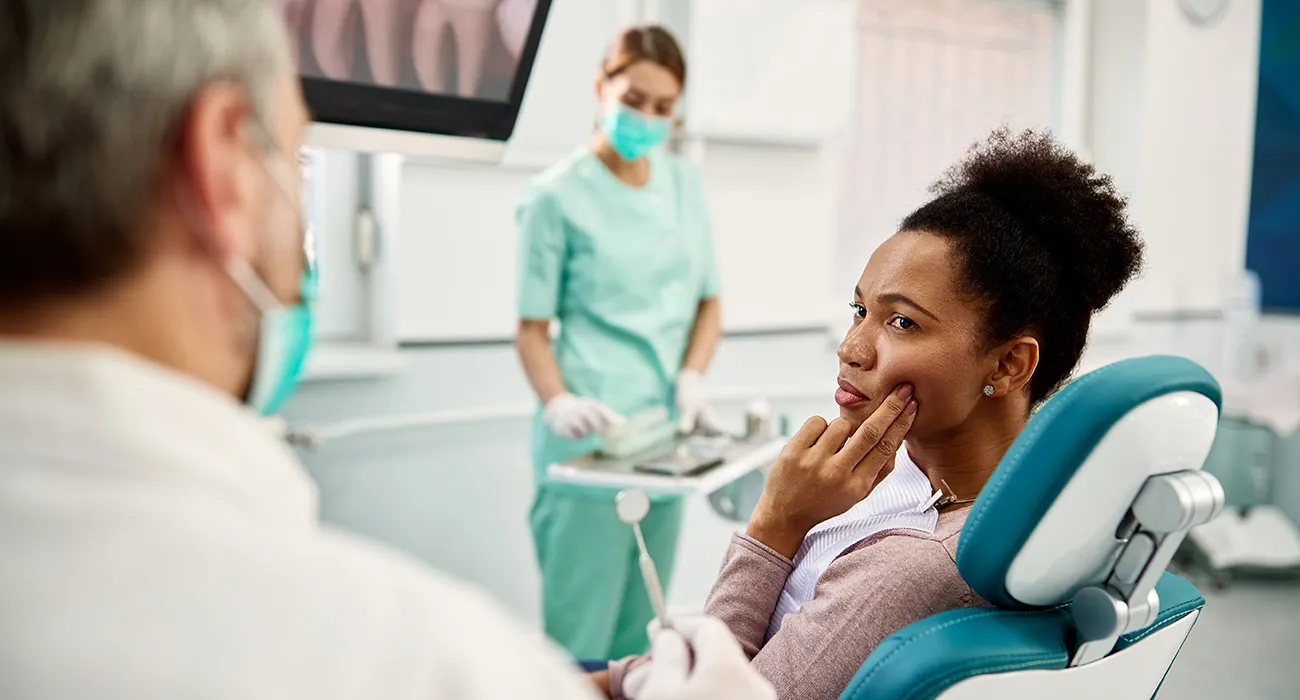 patient waiting in dental chair