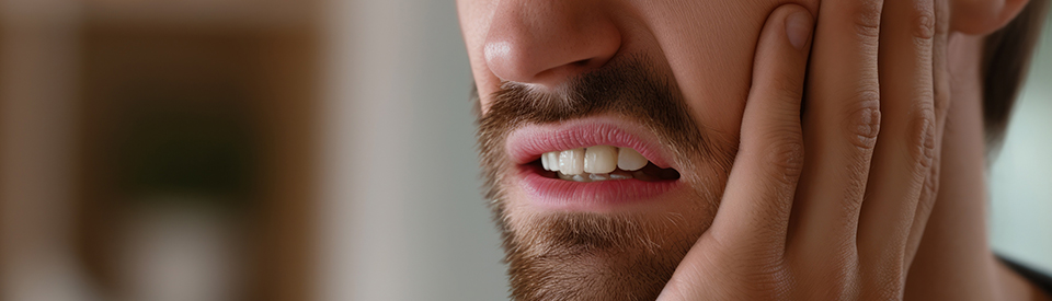 Man expeirencing dental pain