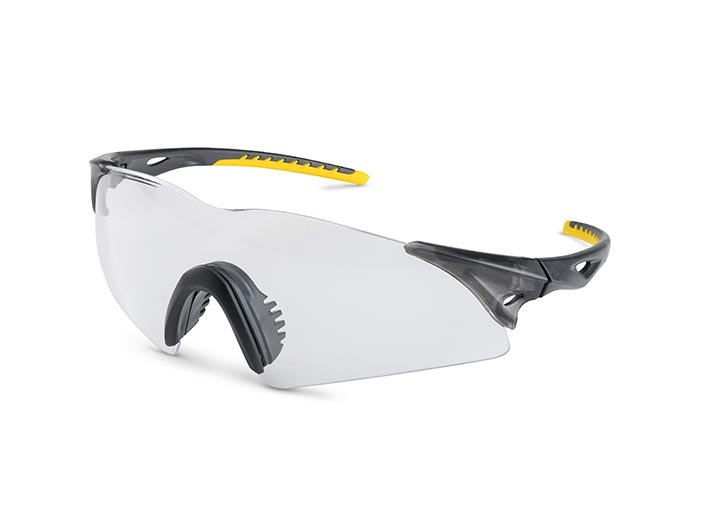 Black Polycarbonate Half Frame Frame Anti-Fog Clear Lens