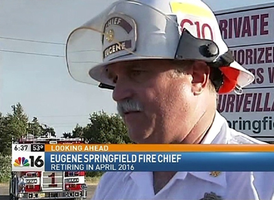 Eugene Springfield Fire Chief Groves at Swanson Mill Fire
