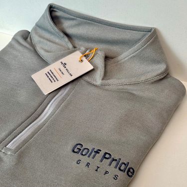 Peter Millar Quarter Zip Sweatshirt - Golf Pride - Grey - Large - New!
