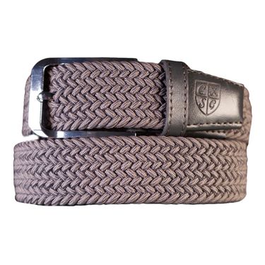 Premium Webbed Belt - Gray w/ Gray Leather
