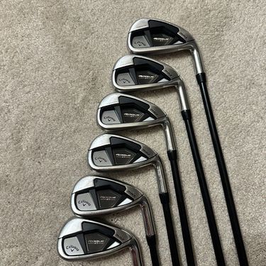 Callaway Rogue ST MAX 5-PW Iron Set Stiff Mitsubishi Tensei Blue 75g Graphite Shafts