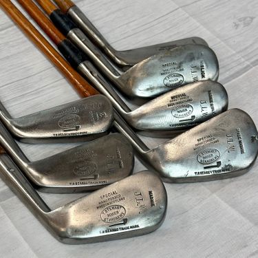 Tom Stewart J.L.W. 7 Club Hickory Matching Hickory Iron Set - Reset For Play!