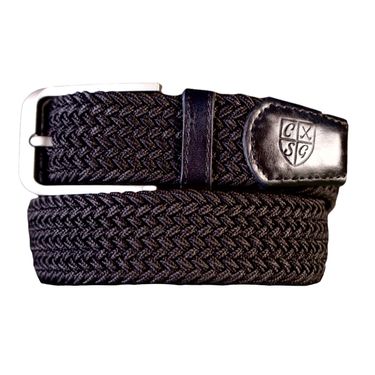 Premium Webbed Belt - Black w/ Black Leather