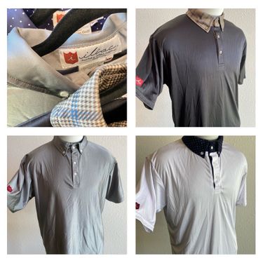 Iliac Golf Shirts - 3 Large - GR/BK/WH - Excellent!
