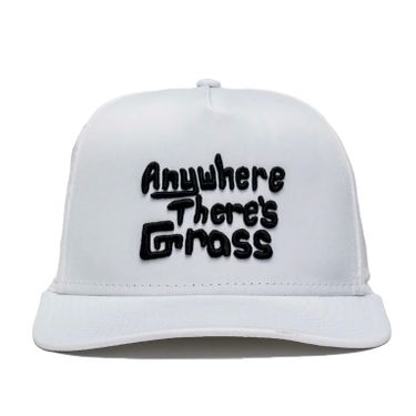Stay Grassy Anywhere There's Grass Performance Hat (White / Black)