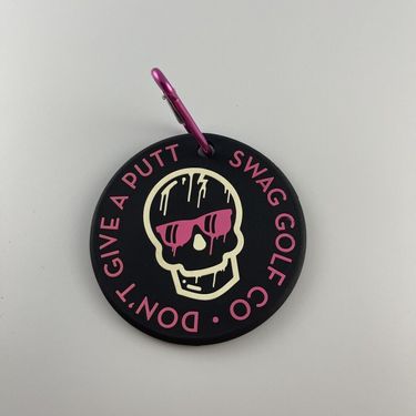 SWAG Golf Co Pink Don’t Give A Putt Skull Bag Tag Putting Disk Disc Used 920331