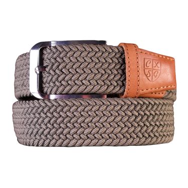 Premium Webbed Belt - Olive Green w/ Brown Leather 