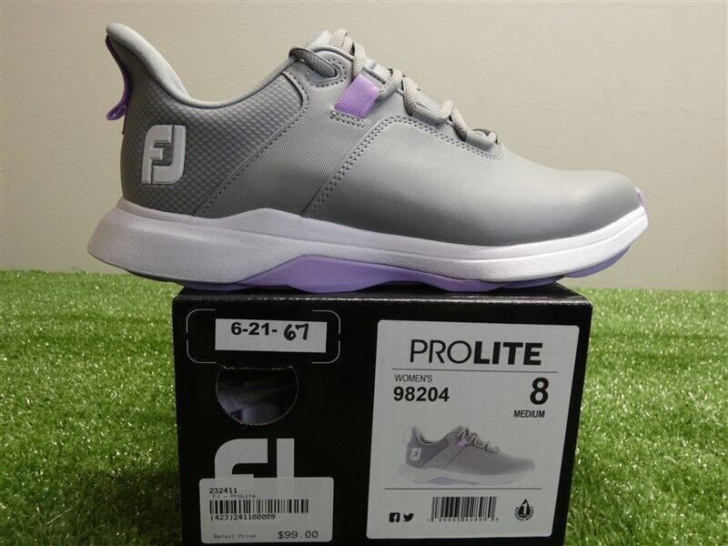 FootJoy ProLite Womens Ladies Golf Shoes Size 8 M Grey 98204 NEW Golfstix