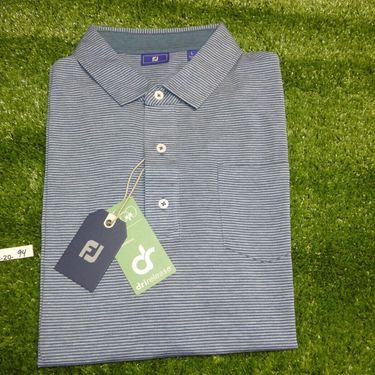 FootJoy Mens DriRelease Feeder Stripe Golf Shirt Heather Blue/Indigo Large 29066