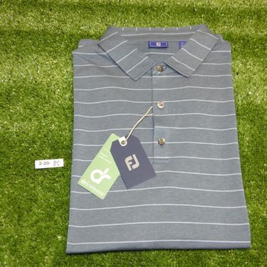 FootJoy Men's Athletic Fit Stripe DriRelease Golf Shirt Storm Grey Large 29628