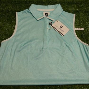 FootJoy Womens Dot Sleeveless Golf Shirt Aqua Blue Small 30606