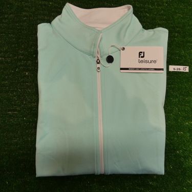 FootJoy Womens Full Zip Long Sleeve Midlayer Golf Sweatshirt Aquamarine Medium