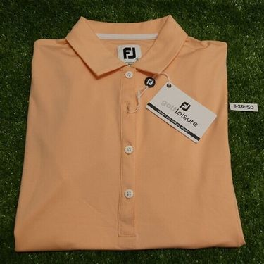 FootJoy Womens Solid Lisle Golf Shirt Sunset Orange Small 30628