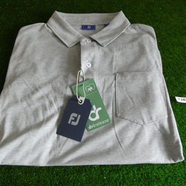 FootJoy Men's Athletic Fit Solid DriRelease Grey Heather Golf Shirt Large 29062