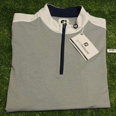 FootJoy Womens Color Block Short Sleeve Golf Shirt Grey/White Small 30592