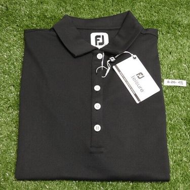 FootJoy Womens Ruched Half Sleeve Golf Shirt Black Small 30596