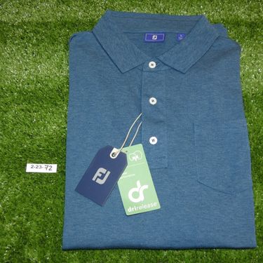 FootJoy Men's Drirelease Jersey Golf Shirt Heather Indigo Large 29065