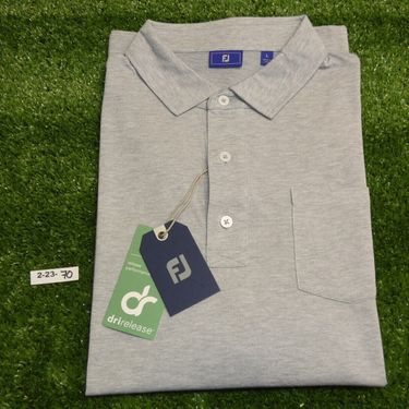 FootJoy Men's Drirelease Jersey Golf Shirt Heather Grey Large 29062