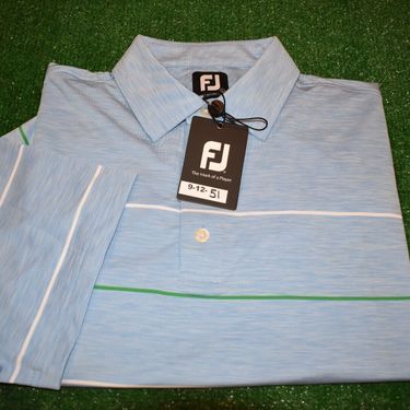 FootJoy Men's Striped DriRelease Blue White Golf Shirt Large 28544 NWT NEW