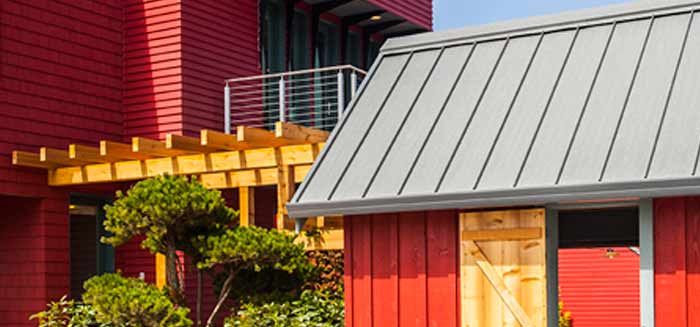 Close-up of durable prepainted metal finish