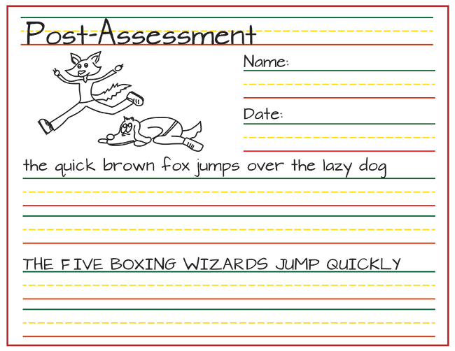 rhythm and writing post-assessment