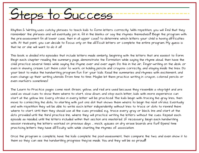 rhythm and writing steps to success