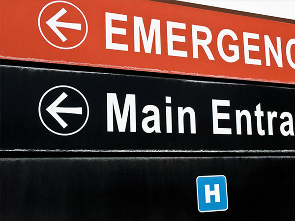 Hospital Emergency sign.