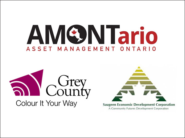AMONTario, Grey County and Saugeen Economic Development logos