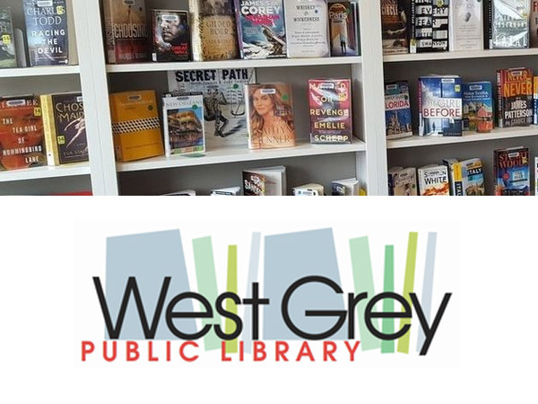 West Grey Public Library books and logo