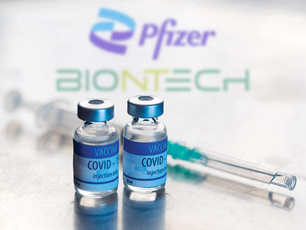 Pfizer Biontech vaccine bottles.