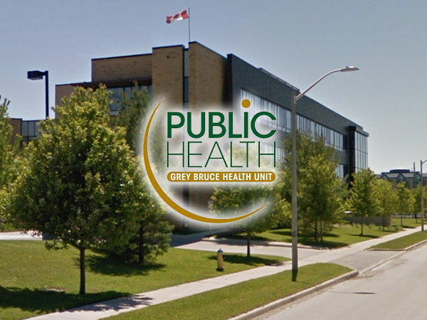 Grey Bruce Public Health logo and building