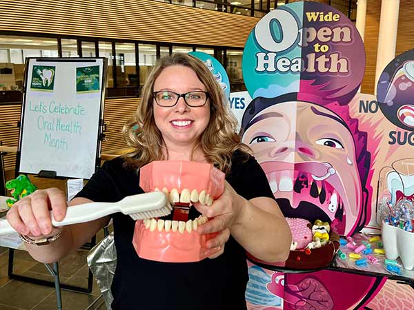 Tay Morrison promotes Oral Health Month