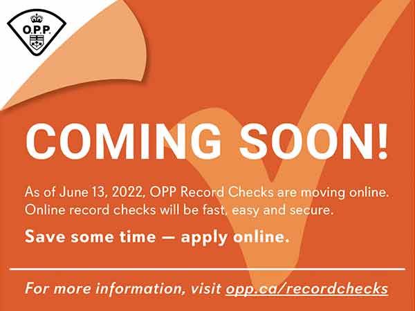 OPP online record checks coming June 13