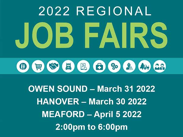 2022 Regional Job Fairs in Grey County in March and April