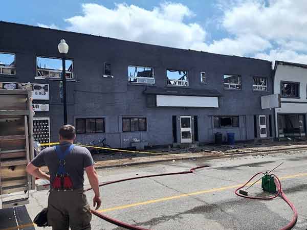 Hanover building destroyed by fire.