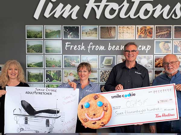 Tim Hortons Smile Cookie Campaign cheque presentation
