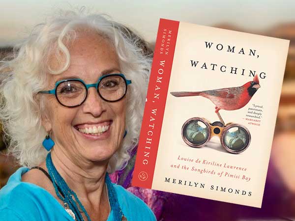 Merilyn Simonds with her book Woman, Watching