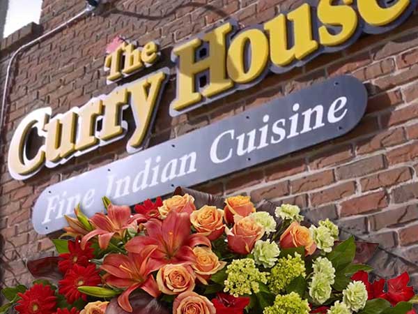 The Curry House with flowers