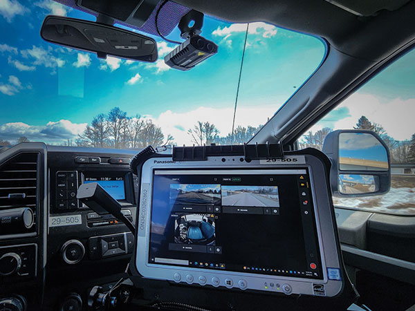 inside an OPP vehicle with licence plate recognition