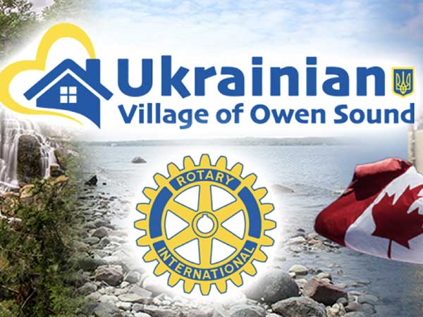 Ukrainian Village of Owen Sound and Roatry Club logos