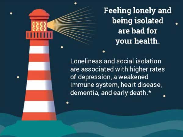Feeling lonely and being isolated are bad for your health