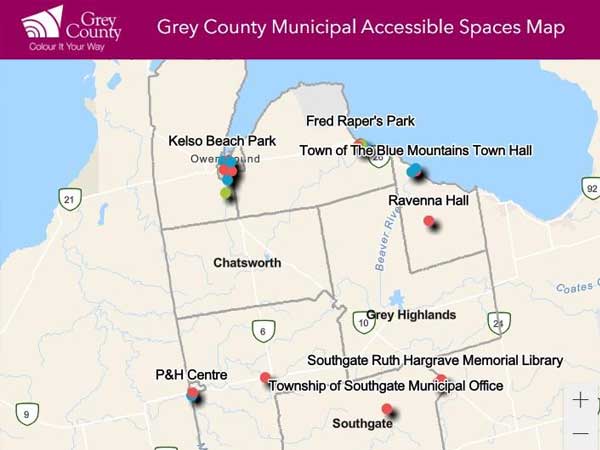 South Grey News Accessible Spaces Map   Grey County Municipal Accessible Spaces Map 