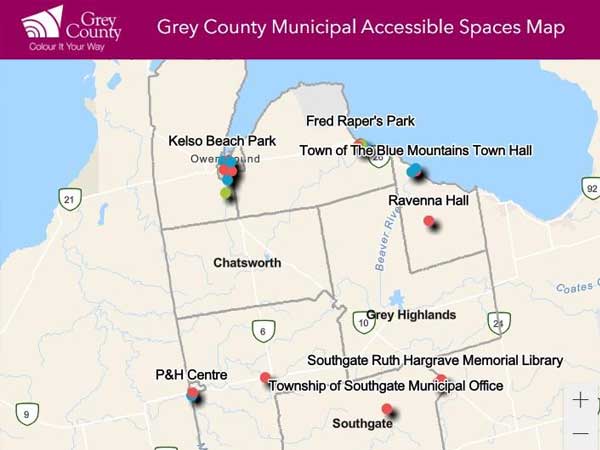 Grey County Municipal AccessibleSpaces Map