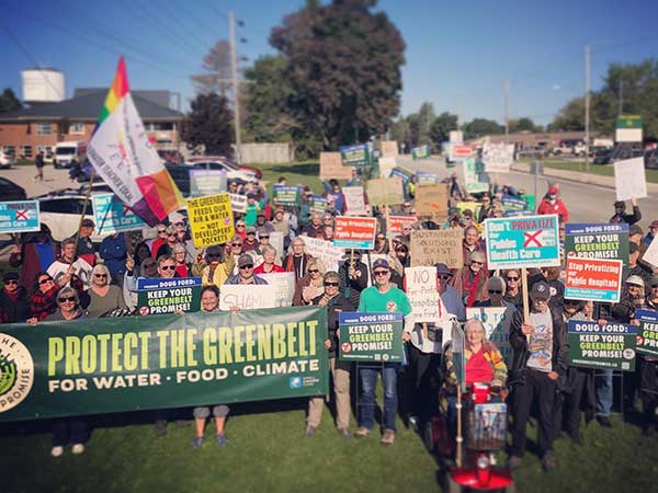 Greenbelt protest in Markdale