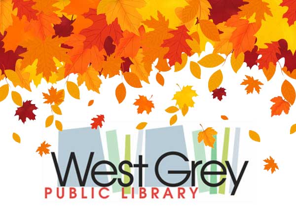 West Grey Public Library logo with fall leaves