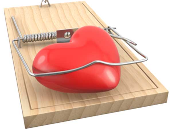 Heart caught in mouse trap